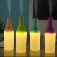 Mini Humidifier Home Air Diffuser USB Portable Cool Bottle Design LED Night Light Aromatherapy Mist Maker (Pink) N10