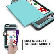 iPhone 7 Plus Case,Inspirationc Dual-Layer Hybrid Armor Wallet Case for iPhone 7 Plus 5.5 Inch--Black N12