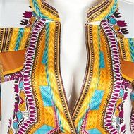 Women Dress,Haoricu Women Cloak African Print Dress Casual Straight Long Sleeve Dresses N7