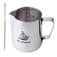 Fly Skyline Stainless Steel 14oz Milk Frothing Pitcher, Measurements Inside the Pitcher While Enjoying Precise... N2
