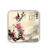 Generic Cup Coaster Made By Mdf Printed Asian Chinese Ink Painting Individuality