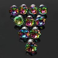Shopline 10pcs Colorful Crystal Glass Cupboard Wardrobe Cabinet Drawer Knob Door Pull Handle N2