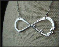 Silver One Direction Necklace Infinity &amp; Symbol with Letters Alloy Pendant Chain