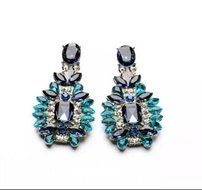Fashion Women Lady Blue Crystal Rhinestone Ear Stud Earring Wedding Gift Jewelry N3