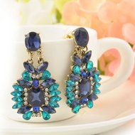 Fashion Women Lady Blue Crystal Rhinestone Ear Stud Earring Wedding Gift Jewelry N4