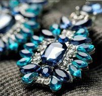 Fashion Women Lady Blue Crystal Rhinestone Ear Stud Earring Wedding Gift Jewelry N5