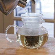 Primula Blossom Glass Teapot &ndash; Wide Mouthed Borosilicate Glass &ndash; 40 oz. &ndash; Dishwasher and Microwave Safe &ndash; Clear... N2