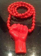 Limited edition Hand made &quot;Power to the people&quot; pendent beads necklace N2