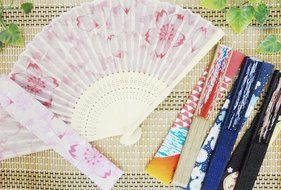 KYOYU Japanse Flower Pattern Silk Sensu Folding Fan,Pink N6