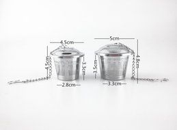 yueton 2pcs Stainless Steel Loose Leaf Tea Fine Mesh Infuser Strainer with Extended Chain