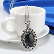 Women Vintage Silver Drop Pendant Long Sweater Chain Necklace Jewelry Gift N4