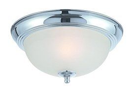 Jeremiah 20011-CH 1 Light Flush Mount Light Fixture with Frosted Glass, Chrome by Jeremiah