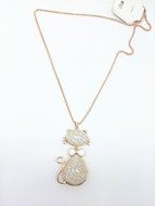 QTMY cute crack Cat Rhinestone Statement Choker Long Necklace Jewelry with Pendant for Women teen girls