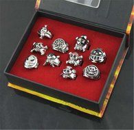 Vicwin-One One Piece Monkey&middot;D&middot;Luffy Skull Head Ring Set Cosplay