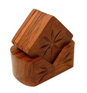 Crafts&#039;man Handmade Beautiful Retro Wood Coaster Set