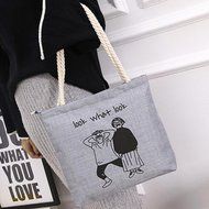 AutumnFall Fashion Cute Printing Women Girls Canvas Bags Shoulder Bag Casual Handbag (Gray) N23