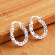 cute Fashion Silver plated charms Pretty women retro pretty wedding NEW Earring N3