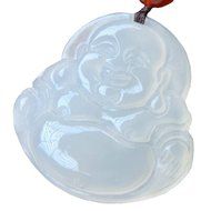 Chinese Culture /White Jade / Lucky God White Rune Carving Pendant (set4) N25