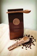 Talisman Designs Coffee Scoop &amp; Clip, Solid Beechwood, Laser Etched Dog Collection