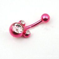 Kathy store INC 316l Surgical Steel Pink Fashion Mickey Umbilical Nails Anodized Titanium-plated Belly Button...