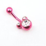Kathy store INC 316l Surgical Steel Pink Fashion Mickey Umbilical Nails Anodized Titanium-plated Belly Button... N2