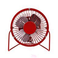 Usb Mini Desk Fans Small Quiet Personal Electric Metal Table Fan for Office with USB Plug-in Charging Cable Red N3