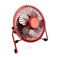 Usb Mini Desk Fans Small Quiet Personal Electric Metal Table Fan for Office with USB Plug-in Charging Cable Red N4