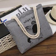 AutumnFall Fashion Cute Printing Women Girls Canvas Bags Shoulder Bag Casual Handbag (Gray) N24