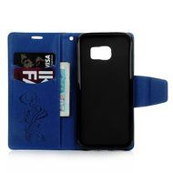 (Not for S7) S7 Edge Case,Galaxy S7 Edge Case - Badalink Embossed Butterflies Wallet Flip Cover with Bling Diamonds... N23