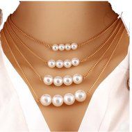 Lisingtool Multilayer Bohemian Size Pearl Necklace N4