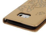 (Not for S7) S7 Edge Case,Galaxy S7 Edge Case - Badalink Embossed Butterflies Wallet Flip Cover with Bling Diamonds... N27