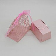 50PC Candy Box,Morecome Birdcage Flowers Laser Cut Favor Candy Box (Purple) N4