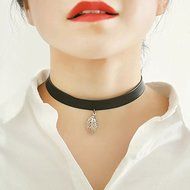 Vintage Retro Black Velvet Crystal Charm Pendant Choker Necklace Gothic Jewelry N11