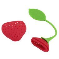 Reusable Food Safe Silicone Red Strawberry Shaped Tea Leaf Bag Holder Tea Coffee Herb Punch Filter Tea Infuser