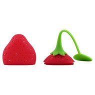 Reusable Food Safe Silicone Red Strawberry Shaped Tea Leaf Bag Holder Tea Coffee Herb Punch Filter Tea Infuser N2