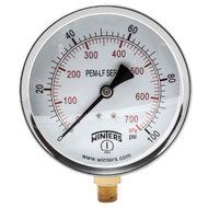 Winters PEM223LF PEM-LF Series Pressure Gauge, 4 Dial size, 1/4 NPT, 0/100 psi/kpa, 3-2-3% accuracy by Winters