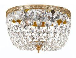 710-OB-CL-MWP Richmond 2LT Flush Mount, Olde Brass Finish with Clear Hand Cut Crystal by Gold Coast Lighting