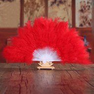 Beauty Clubs Wedding Hand Fancy Dress Costume Dance Feather Fan (Black) N9