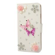 iPhone 7 Case, UnnFiko Luxury 3D Bling Handmade Glitter Rhinestone Pearl Leather Flip Wallet Purse Card Pouch... N3