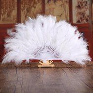 Beauty Clubs Wedding Hand Fancy Dress Costume Dance Feather Fan (Black) N11