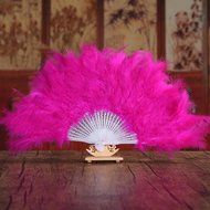 Beauty Clubs Wedding Hand Fancy Dress Costume Dance Feather Fan (Black) N13