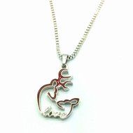 NEW Browning Deer with LOVE 42cm 1PCS red Pendants Chain Necklace