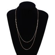 Fashion Gold Plated Double Chain White Turquoise Bead Necklace For Women Jewelry