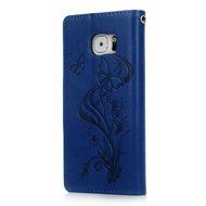(Not for S7) S7 Edge Case,Galaxy S7 Edge Case - Badalink Embossed Butterflies Wallet Flip Cover with Bling Diamonds... N31