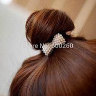 SyGyn(TM) New Style Fashion Lovely Pearl Bow Bowknot Hair Band Hair Clip Elastic Hair Accessories N2