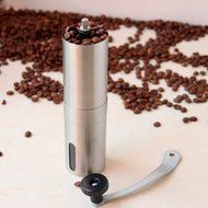 Hunan Style Manual Steel Coffee Grinder Coffee Mill,Hand Coffee Maker, Conical Burr Mill made with Brushed Stainless... N2