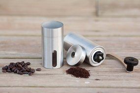 Hunan Style Manual Steel Coffee Grinder Coffee Mill,Hand Coffee Maker, Conical Burr Mill made with Brushed Stainless... N3