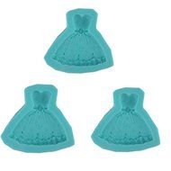 Yosoo 3d Wedding Princess Dress DIY Silicone Bakeware Mold Cake Mold Chocolate Mold (3 Pcs)