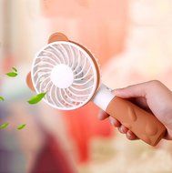 Portable USB Mini Battery Hand Fans with Lanyard (blue) N3