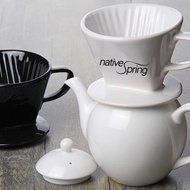 Native Spring Ceramic Coffee Pour Over Dripper Single Serve Gift Pack Includes Melitta Filters